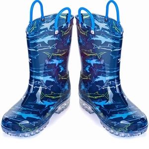 Hugrain Light Up Rain Boots for Little Kids